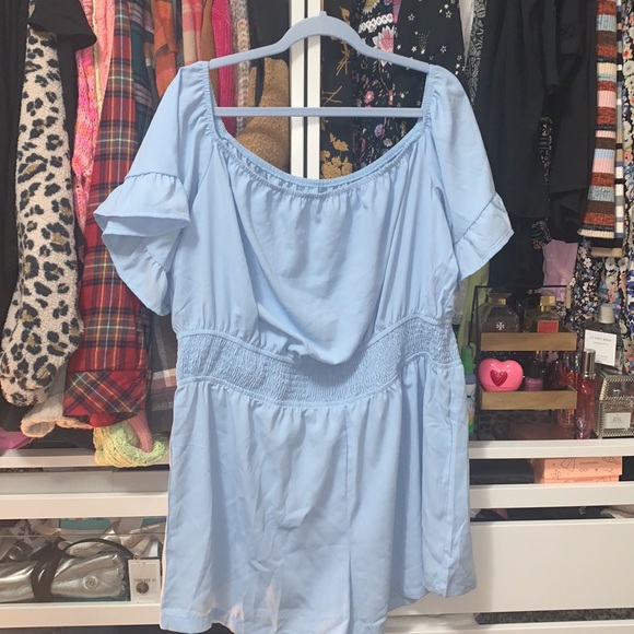 Plus Off The Shoulder Romper - Picture 2 of 11